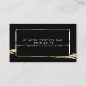 Elegant luxe stijlvol, Faux Gold, zwart Visitekaartje (Achterkant)