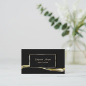 Elegant luxe stijlvol, Faux Gold, zwart Visitekaartje (Staand voorkant)