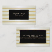 Elegant luxe stijlvol, Gold Stripes Visitekaartje (Voorkant / Achterkant)