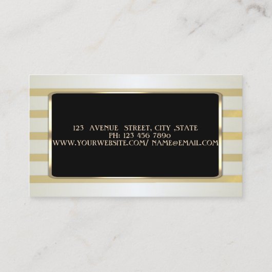 Elegant luxe stijlvol, Gold Stripes Visitekaartje (Achterkant)