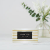 Elegant luxe stijlvol, Gold Stripes Visitekaartje (Staand voorkant)