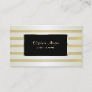 Elegant luxe stijlvol, Gold Stripes Visitekaartje