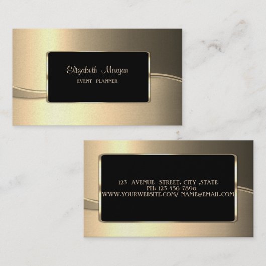 Elegant luxe stijlvol, goud, Lijst Visitekaartje (Voorkant / Achterkant)