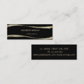 Elegant luxe stijlvol, goud, zwart mini visitekaartje (Voorkant / Achterkant)