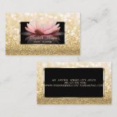 Elegant luxe stijlvol, modern, Glittery Bokeh Lotu Visitekaartje (Voorkant / Achterkant)
