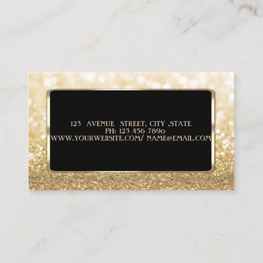 Elegant luxe stijlvol, modern, glittery Bokeh Visitekaartje (Achterkant)
