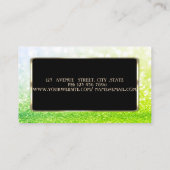 Elegant luxe stijlvol, modern, groen glittery Boke Visitekaartje (Achterkant)
