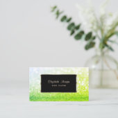 Elegant luxe stijlvol, modern, groen glittery Boke Visitekaartje (Staand voorkant)
