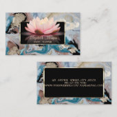 Elegant luxe stijlvol, modern, Lotus Marble Visitekaartje (Voorkant / Achterkant)