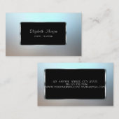 Elegant luxe stijlvol, modern, zwart Lijst, blauw Visitekaartje (Voorkant / Achterkant)