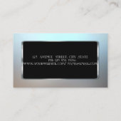 Elegant luxe stijlvol, modern, zwart Lijst, blauw Visitekaartje (Achterkant)