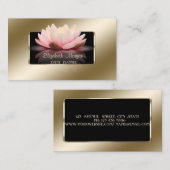Elegant luxe stijlvol, modern, zwart Lijst, Lotus Visitekaartje (Voorkant / Achterkant)