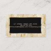 Elegant luxe stijlvol, modern, zwart Lijst, marmer Visitekaartje (Achterkant)
