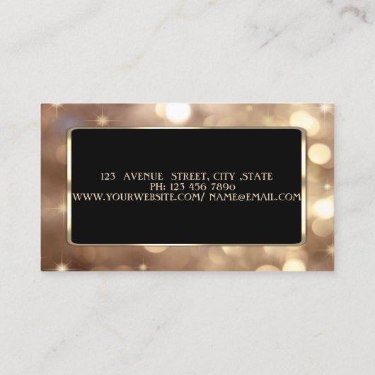 Elegant luxe stijlvol, professioneel, Bokeh Visitekaartje (Achterkant)