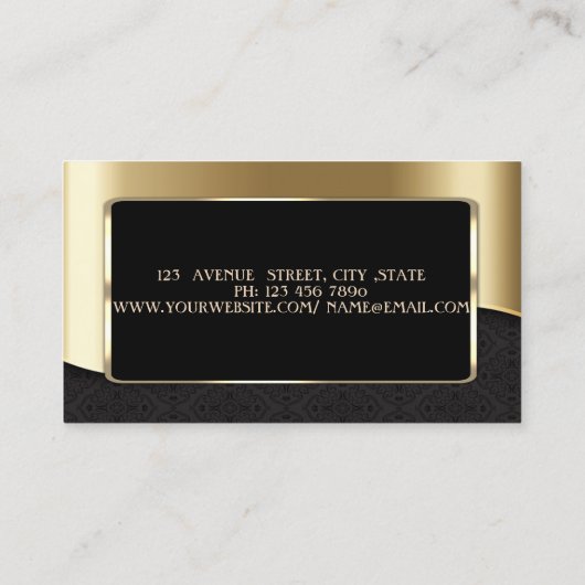 Elegant luxe stijlvol, professioneel, Faux Gold Visitekaartje (Achterkant)