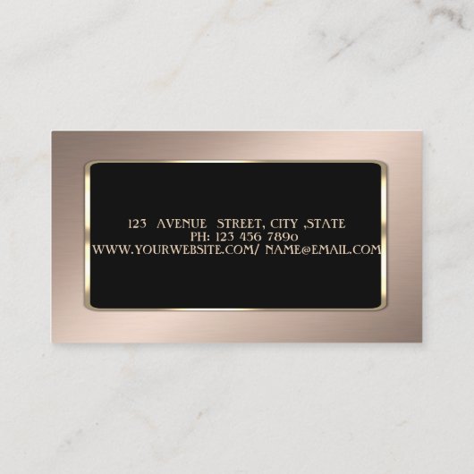 Elegant luxe stijlvol, professioneel visitekaartje (Achterkant)
