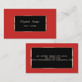 Elegant luxe stijlvol, rood, zwart Lijst Visitekaartje (Voorkant / Achterkant)