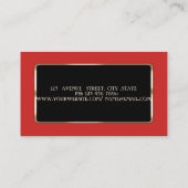 Elegant luxe stijlvol, rood, zwart Lijst Visitekaartje (Achterkant)