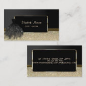 Elegant luxe stijlvol, zwart dress visitekaartje (Voorkant / Achterkant)