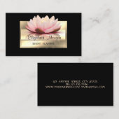 Elegant luxe stijlvol, zwart, Lijst, Lotus Visitekaartje (Voorkant / Achterkant)