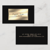 Elegant luxe stijlvol, zwart, Lijst Visitekaartje (Voorkant / Achterkant)