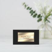 Elegant luxe stijlvol, zwart, Lijst Visitekaartje (Staand voorkant)