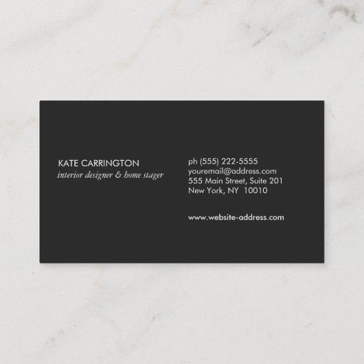 Elegant Luxe Tortoiseshel Interior Designer Visitekaartje (Achterkant)