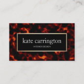 Elegant Luxe Tortoiseshel Interior Designer Visitekaartje (Voorkant)