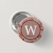 Elegant luxe verjaardag Monogram initiaal Ronde Button 3,2 Cm (Voorkant /achterkant)