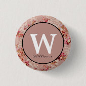 Elegant luxe verjaardag Monogram initiaal Ronde Button 3,2 Cm (Voorkant)