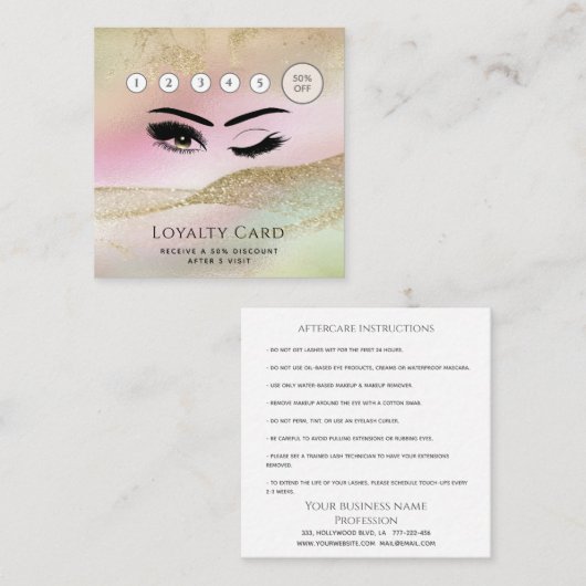 Elegant luxe wink zweeft make-up eye after care lo klantenkaartje (Voorkant / Achterkant)
