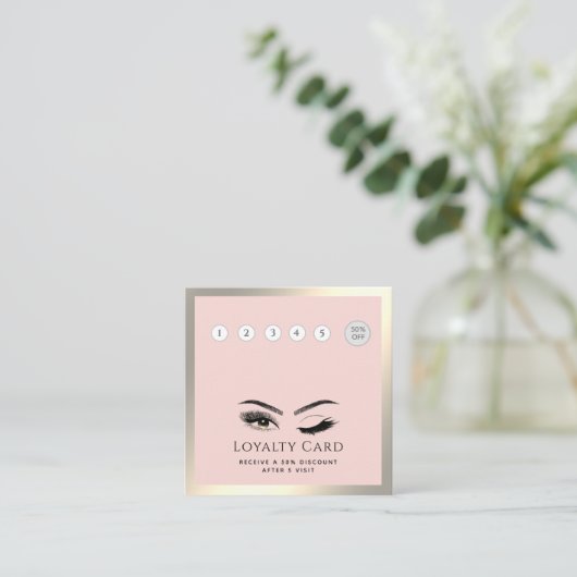 Elegant luxe wink zweeft make-up eye aftercare klantenkaartje (Staand voorkant)