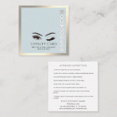 Elegant luxe wink zweeft make-up eye aftercare klantenkaartje (Voorkant / Achterkant)