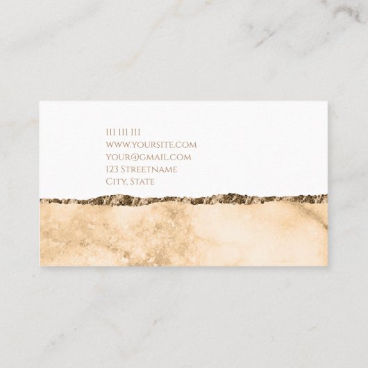 Elegant luxe witte goudglitter butique visitekaartje (Achterkant)