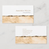 Elegant luxe witte goudglitter butique visitekaartje (Voorkant / Achterkant)