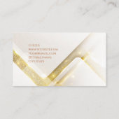 Elegant luxe witte goudstrepen geometrie butique visitekaartje (Achterkant)