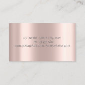 Elegant luxe zilveren veer Roos Visitekaartje (Achterkant)