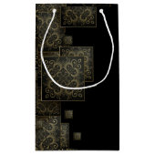 Elegant luxe zwart en goud klein cadeauzakje (Achterkant)