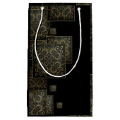 Elegant luxe zwart en goud klein cadeauzakje (Voorkant)