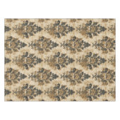 Elegant Luxe Zwart Goud Beige Ivoor Damast Tafelkleed (Voorkant (Horizontaal))