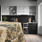 Elegant Luxe Zwart Goud Beige Ivoor Damast Tafelkleed