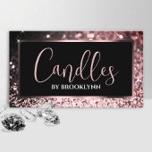 Elegant Luxe Zwart Roos Goud Sparkling Glitter Visitekaartje