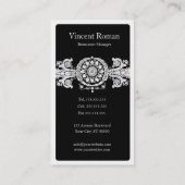 Elegant luxe zwart-wit ontwerp visitekaartje (Achterkant)