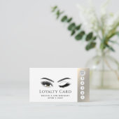 Elegant luxe zweeft make-up wink ogen klantenkaartje (Staand voorkant)