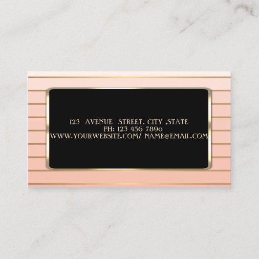 Elegant luxestijlvol, modern, gestreept visitekaartje (Achterkant)