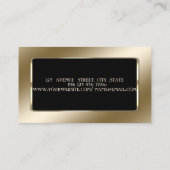 Elegant luxestijlvol, modern, zwart Lijst Visitekaartje (Achterkant)