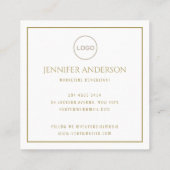 Elegant Luxurious Blue Navy Gold Wild Lily Vierkante Visitekaartje (Achterkant)