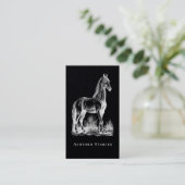 Elegant Luxurious Equestrian  Horse Black Visitekaartje (Staand voorkant)