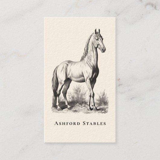Elegant Luxurious Equestrian  Horse Visitekaartje (Voorkant)