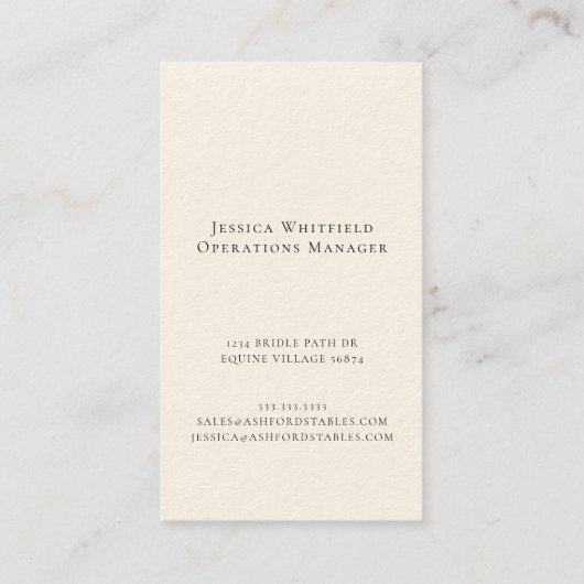 Elegant Luxurious Equestrian  Horse Visitekaartje